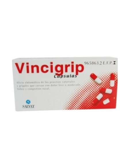 Vincigrip 500 mg 12 capsulas: Es una asociación de paracetamol, pseudoefedrina y clorfenamina. El paracetamol es un analgésico q