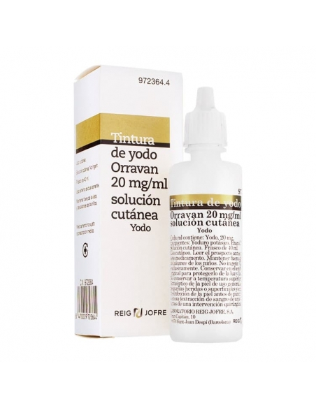Tintura de yodo orravan 20 mg/ml solución cutánea 1 frasco: El yodo, principio activo de la tintura de yodo.