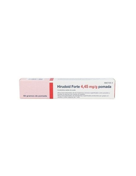 Hirudoid forte pomada 60 g: Hirudoid Forte es un medicamento que contiene condroitina sulfato de sodio como principio activo.