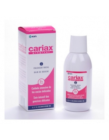 Cariax gingival colutorio 500 ml: Recomendado para las encías delicadas y el control de la placa dental.