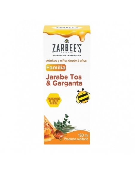 Zarbees jarabe familia tos y garganta 1 frasco 150 ml: Jarabe formulado con extractos naturales que ayuda a calmar la tos .