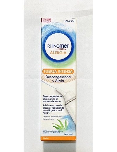 Rhinomer alergia fuerza intensa: Recomendado para calmar los síntomas de la alergia.