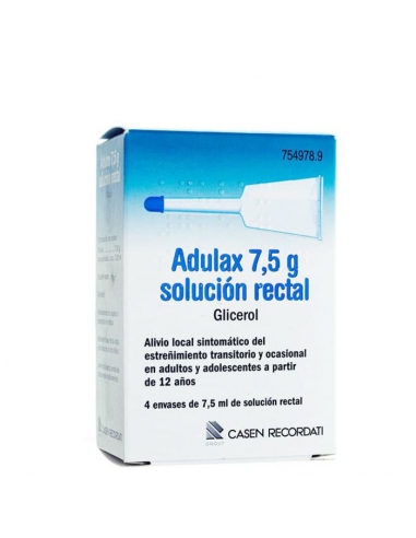 Adulax 4 enemas rectales 7.5 ml: Este medicamento contiene glicerol, que es un laxante y que se administra por vía rectal.