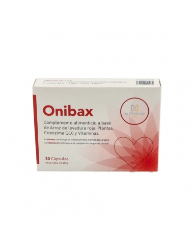 Onibax 30 capsulas: Complemento alimenticio que promueve la salud cardiovascular y ayuda a mantener niveles normales de colester