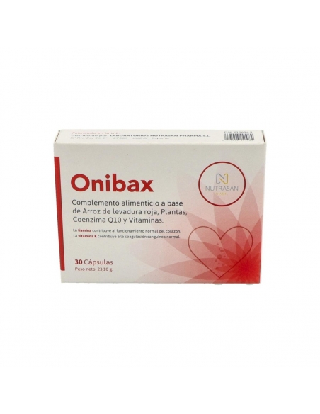 Onibax 30 capsulas: Complemento alimenticio que promueve la salud cardiovascular y ayuda a mantener niveles normales de colester