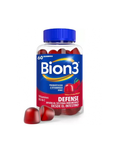 Bion 3 defense gummy 60 unidades: Gomitas con sabor a frutos rojos que contienen nutrientes.