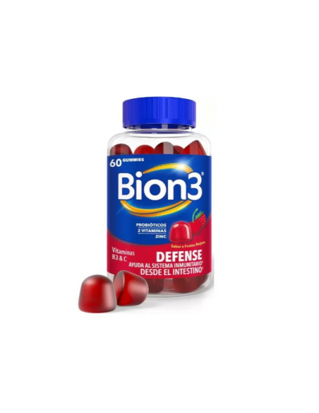 Bion 3 defense gummy 60 unidades: Gomitas con sabor a frutos rojos que contienen nutrientes.