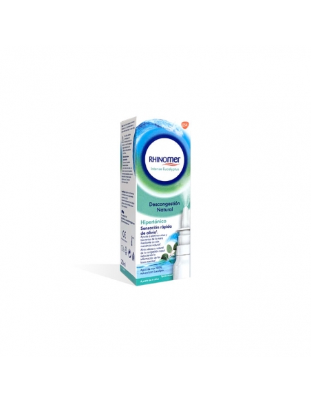 Rhinomer intense eucaliptus 20 ml: Es un spray nasal hipertónico con agua de mar, eucalipto y mentol.