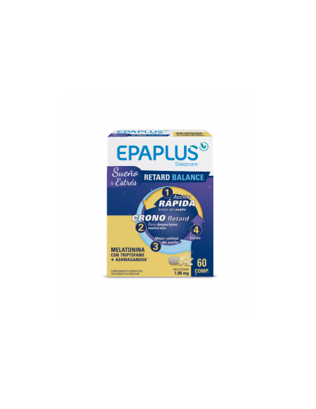 Epaplus Retard Balance con Triptófano y Ashwagandha es un suplemento diseñado para ayudar a mejorar el bienestar emocional y el