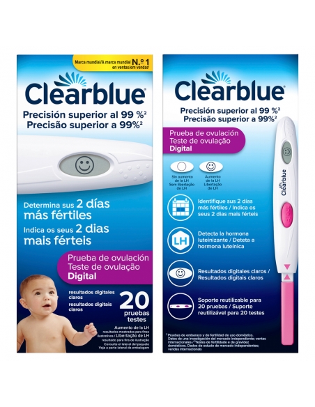 Test Ovulación Digital Clearblue 20 Unidades