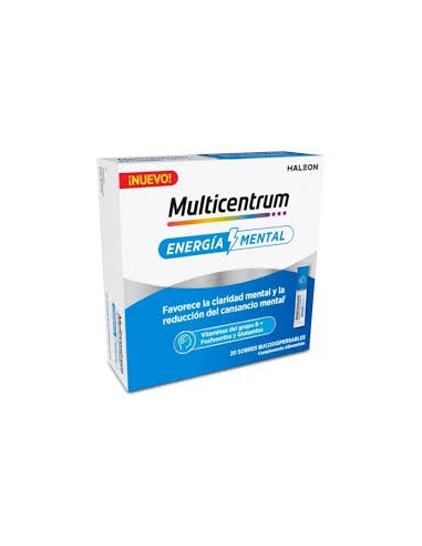 Multicentrum Energía Mental es un complemento alimenticio especialmente formulado para apoyar el rendimiento cognitivo y la conc