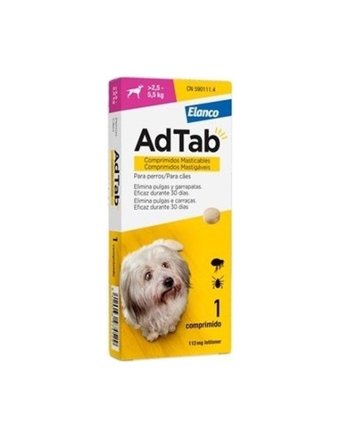 Adtab 112 mg Perros 2,5-5,5 kg | Comprimido antiparasitario | FarmaViesques