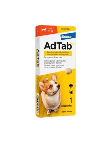 Adtab 225 mg Perros 5,5-11 kg | Comprimido pulgas y garrapatas | FarmaViesques