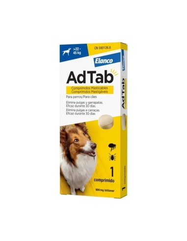 Adtab 900 mg Perros 22-45 kg | Comprimido pulgas y garrapatas | FarmaViesques