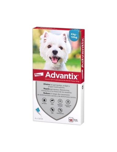 Advantix Perros 4-10 kg 4 pipetas | Repele flebotomos | FarmaViesques